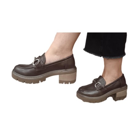 Sara Lòpez SL42MO 304 Mocassini Donna Platform Con Tacco Medio Testa Di Moro