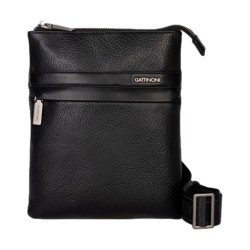 Gattinoni BIG0P8205 PASSENGER FLAT CROSSBODY PU Tracolla Uomo Con Doppia Tasca Nero