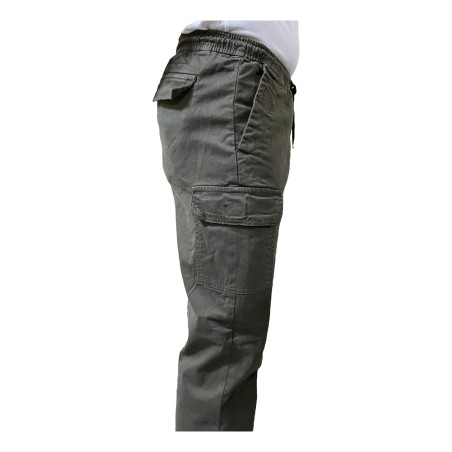 URBAN RING UR715103 Pantalaccio Uomo Cargo Jogger T.C Twill Verde Militare