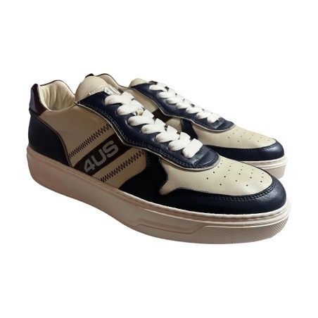 Paciotti 4US LINUS103 Sneaker Uomo Stringate Beige Blu
