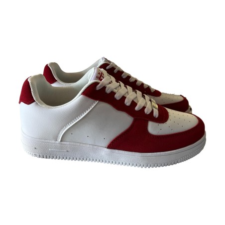 Gai Mattiolo GMT-3 Sneakers Uomo In Vera Pelle  e Camoscio Bianco Rosso