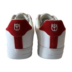 Gai Mattiolo GMT-3 Sneakers Uomo In Vera Pelle  e Camoscio Bianco Rosso 2