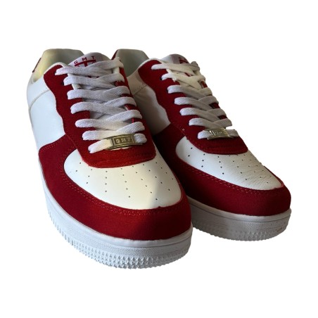 Gai Mattiolo GMT-3 Sneakers Uomo In Vera Pelle  e Camoscio Bianco Rosso