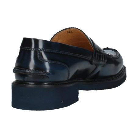 EXTON 442 Mocassini College in Vera Pelle Vienna Blu Marine