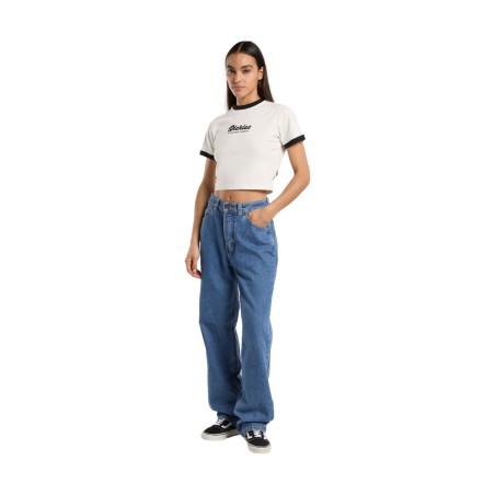 Dickies DK0A4Z8IC481 LEWISTOWN RINGERS T Shirt Donna Mezza Manica Beige