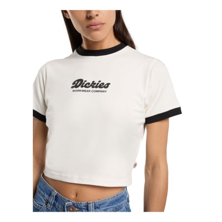 Dickies DK0A4Z8IC481 LEWISTOWN RINGERS T Shirt Donna Mezza Manica Beige