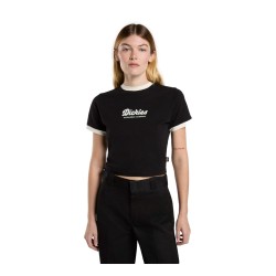 Dickies DK0A4Z8IBLK1 LEWISTOWN RINGERS T Shirt Donna Mezza Manica Black