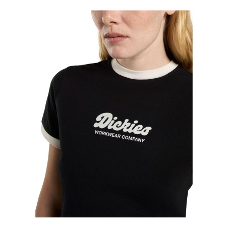 Dickies DK0A4Z8IBLK1 LEWISTOWN RINGERS T Shirt Donna Mezza Manica Black