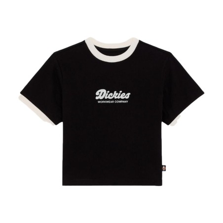 Dickies DK0A4Z8IBLK1 LEWISTOWN RINGERS T Shirt Donna Mezza Manica Black