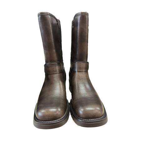 Gold & Gold GR453 Stivaletti Donna Con Zip Laterale Caffe