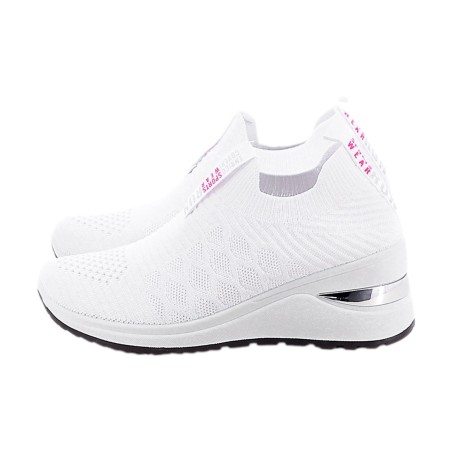 Enrico Coveri CSW416348 GIADA LUREX Sneaker Donna Con Zeppa Senza Lacci White 