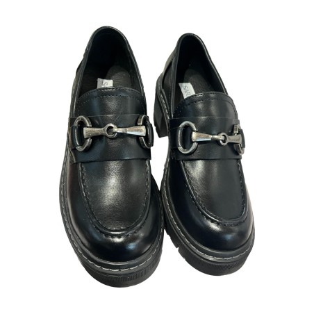 Sara Lòpez SL42MO 304 Mocassini Donna Platform Con Tacco Medio Nero 