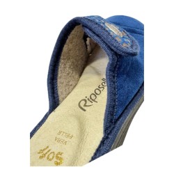 Riposella STELLA I WA03BX Ciabatte Donna Con Strappo Animalier Blu 2