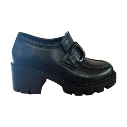 Solo Soprani SOLO42MO 302 Mocassini Donna Con Tacco Medio e Accessorio Nero