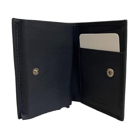 Gattinoni WIGJJ1089 MHA200 Jonathan Portafogli Porta Tessere Uomo 6,5x9,5  Vera Pelle Blue