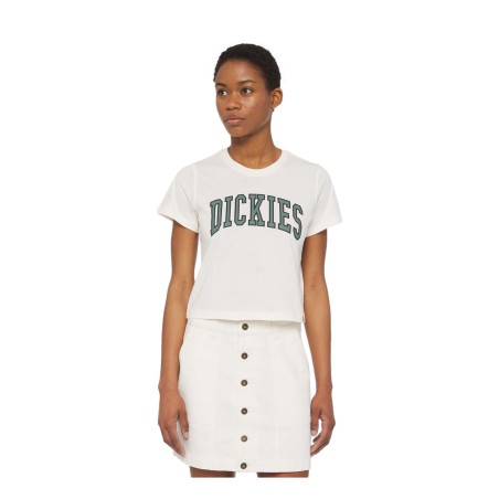 Dickies Aitkin Tee DK0A4YS8C481 T-Shirt Donna a Maniche Corte Bianco Verde    