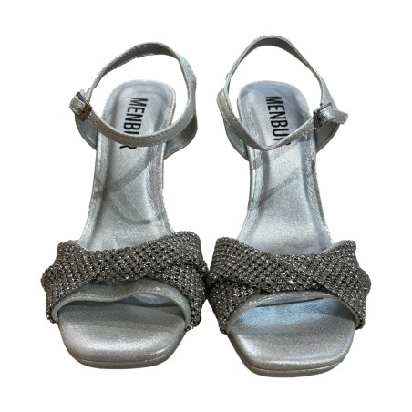 Menbur 24711 Sandalo Donna con Cinturino Lurex Argento 