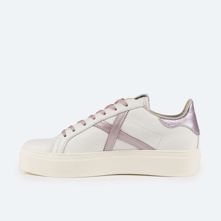 MUNICH Rete Sky 8085076 Sneaker Donna Stringate Bianco Rosa