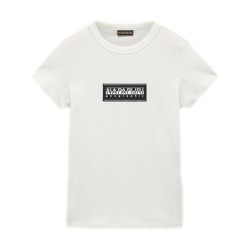Napapijri K S-CHAMOIS SS S T-Shirt Bambino Mezza Manica White Heron 