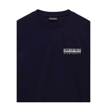 Napapijri S-VIGNONI BACK SS T-Shirt Uomo in Cotone Blu Marine