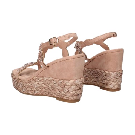 Gold & Gold GH08 Sandali Donna con Zeppa Platform Champagne