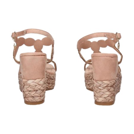 Gold & Gold GH08 Sandali Donna con Zeppa Platform Champagne