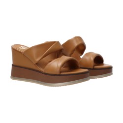 Gold & Gold GU249 Scarpe Donna Sandalo con Zeppa Alta Camel 2