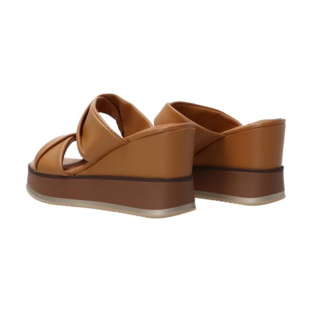 Gold & Gold GU249 Scarpe Donna Sandalo con Zeppa Alta Camel