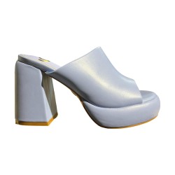 Gold & Gold GU241 Sandali Donna Sabot Tacco Alto Azzurro