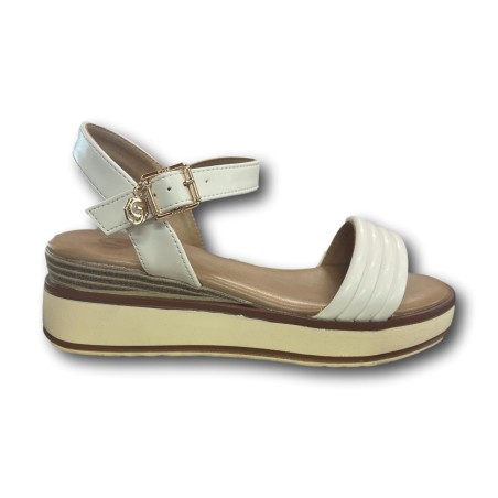 Gold & Gold GY393 Sandalo Platform Donna Bianco