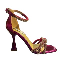 KEYS K-9412 Scarpe Donna Sandali con Tacco Alto Cinturino e Strass Fuxia