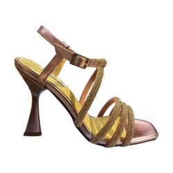 KEYS K-9410 Scarpe Donna Sandali con Tacco Alto Cinturino e Strass Rosa