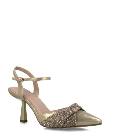 Menbur 24705 décolleté Donna con Cinturino Lurex Oro