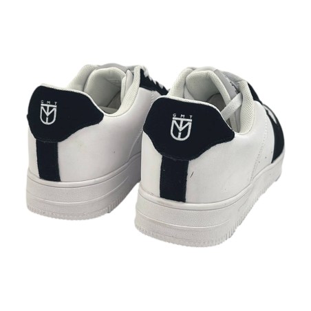 Gai Mattiolo GMT-3 Sneakers Uomo In Vera Pelle  e Camoscio Bianco Nero