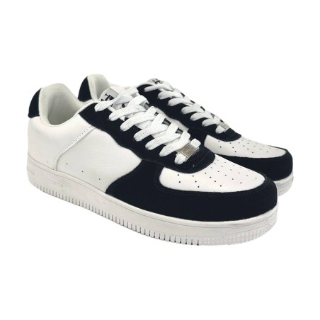 Gai Mattiolo GMT-3 Sneakers Uomo In Vera Pelle  e Camoscio Bianco Nero