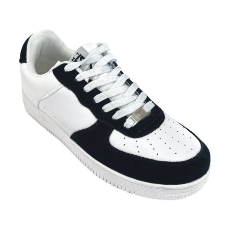 Gai Mattiolo GMT-3 Sneakers Uomo In Vera Pelle  e Camoscio Bianco Nero