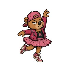 MOODLess MLTDDW T-Shirt in Cotone Bianco Teddy Dancer 2