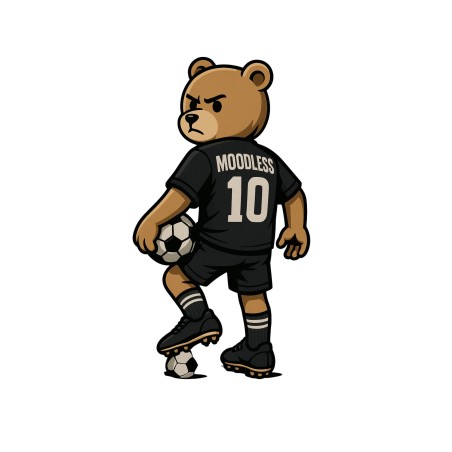 MOODLess MLTDSW T-Shirt in Cotone Bianco Teddy Soccer Play 