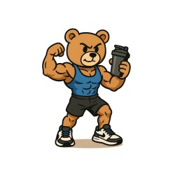 MOODLess MLTDGBW T-Shirt in Cotone Bianco Teddy Gym Bro 2