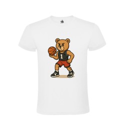 MOODLess MLTDBW T-Shirt in Cotone Bianco Teddy Basket Player 