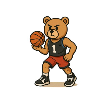 MOODLess MLTDBW T-Shirt in Cotone Bianco Teddy Basket Player 