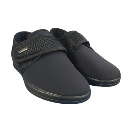 POLYFLEX 116.71 Pantofle Donna Made in Italy a Scarpetta con Strappo e Tessuto Elastico Nero