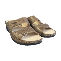 POLYFLEX 313B Ciabatte Donna Made in Italy Plantare Estraibile e Doppia Fascia Regolabile Tortora 2