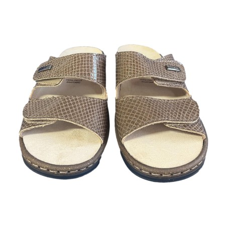 POLYFLEX 313B Ciabatte Donna Made in Italy Plantare Estraibile e Doppia Fascia Regolabile Tortora