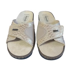 POLYFLEX 317B Ciabatte Donna Made in Italy Plantare Estraibile e Fascia Regolabile Beige 2