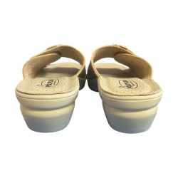 POLYFLEX 5511.36 Ciabatte Donna Made in Italy Fascia Regolabile Beige 2
