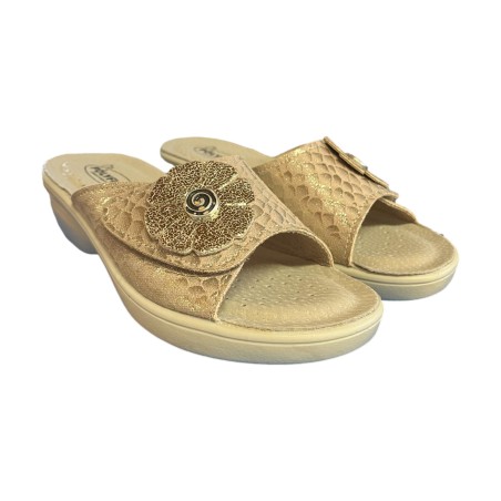 POLYFLEX 5511.36 Ciabatte Donna Made in Italy Fascia Regolabile Beige