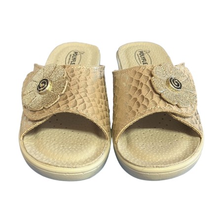 POLYFLEX 5511.36 Ciabatte Donna Made in Italy Fascia Regolabile Beige