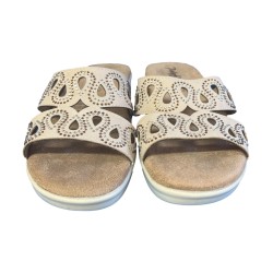 POLYFLEX 8084.17 Ciabatte Donna Made in Italy Plantare Soft Beige 2