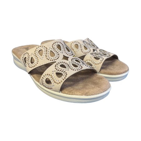 POLYFLEX 8084.17 Ciabatte Donna Made in Italy Plantare Soft Beige